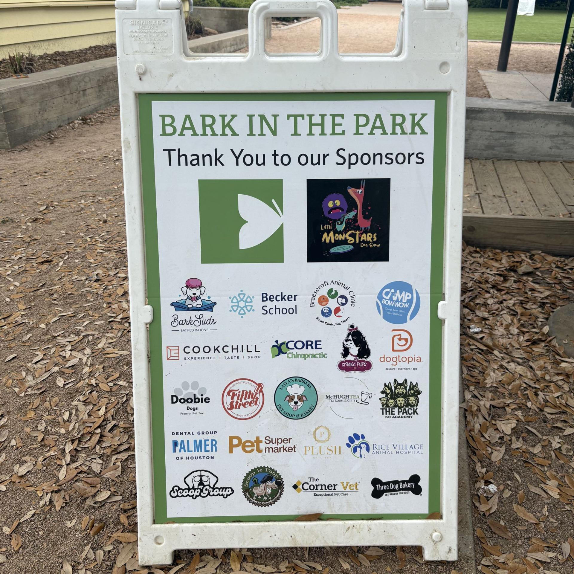 Bark in the Park Sign